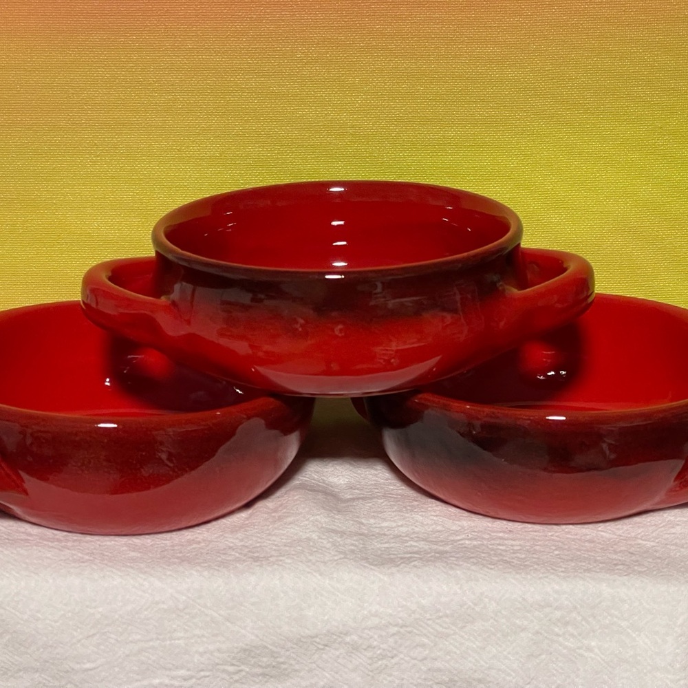 Vintage Ombré De Silva terracotta soup bowls set of 3